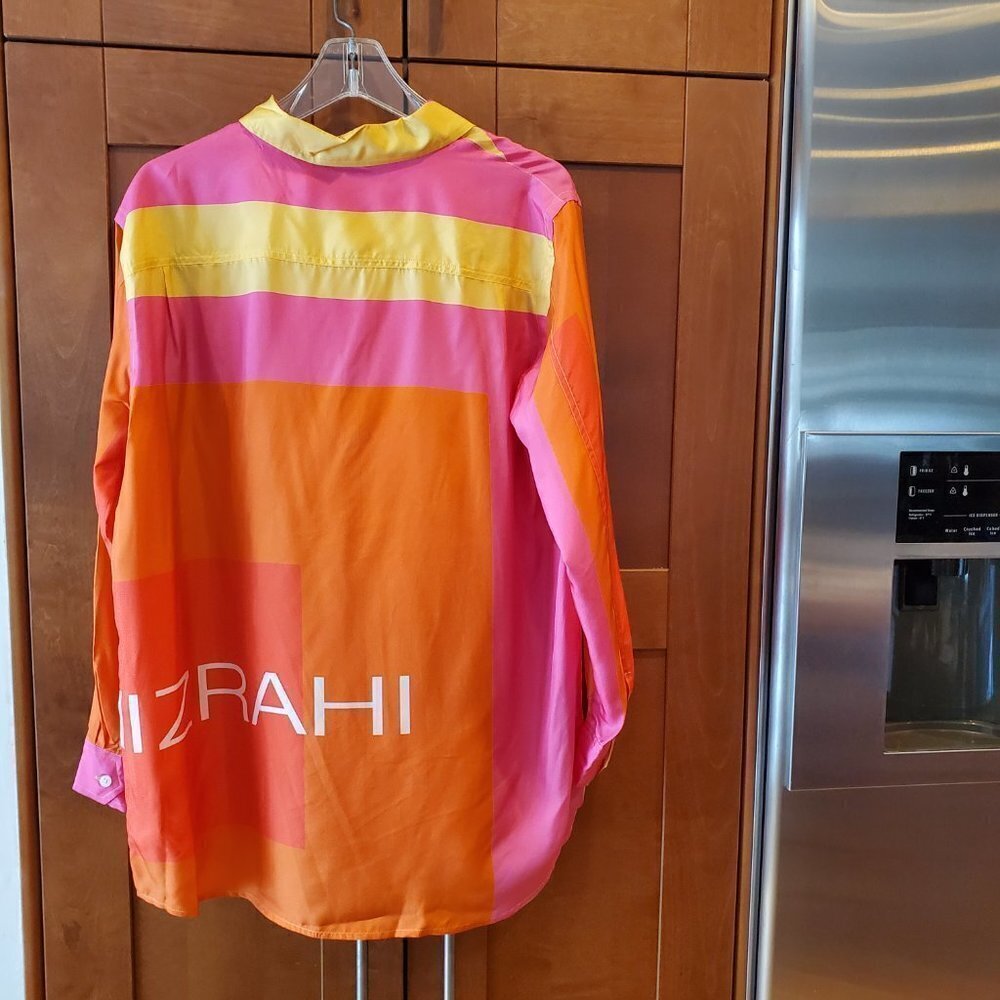 Isaac Mizrahi Target Silk Color block Tunic womens size XS Oversized - Picture 6 of 8